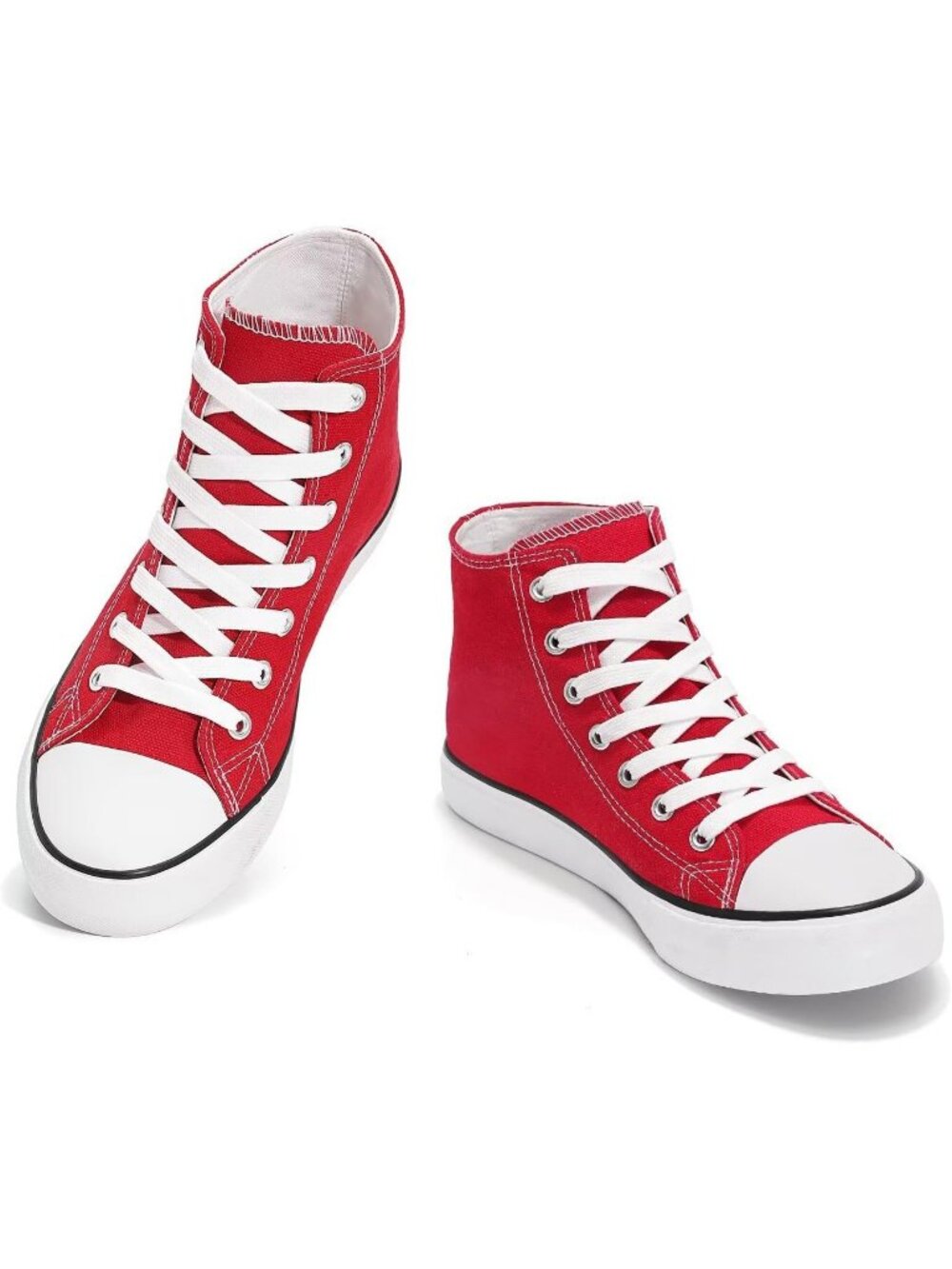 Men's Red Tennis Shoes Casual Lace Up High  Top Athletic Running Sneakers